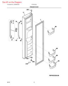 Frigidaire 241510204 Freezer Door Gasket for Refrigerator